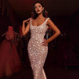 Pencil Skirt Sleeveless Square Neck Prom Dress