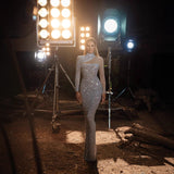 Hollow Sequin Backless Slim Fit Prom Dress