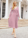 Bridesmaid Dress V-Back Waist Belt Mother of the Bride Wedding Guest SY28031