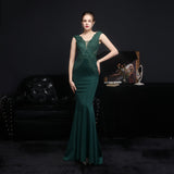 Full Lace European Diamond Toast Bride Fishtail Evening Dress