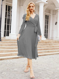 Bridesmaid Dress V-Back Waist Belt Mother of the Bride Wedding Guest SY28031