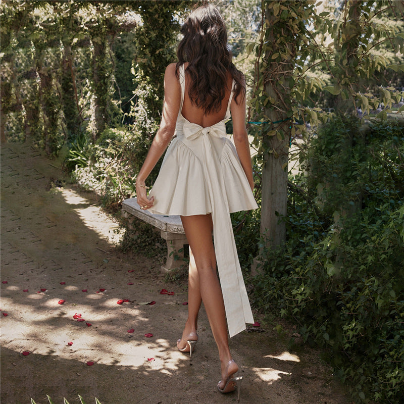 Summer Women Sexy Backless Lace up Bow Evening Dress ¨C Elegant and Stylish