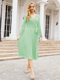 Bridesmaid Dress V-Back Waist Belt Mother of the Bride Wedding Guest SY28031