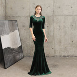 Fishtail Evening Dress Women High End Elegant Cocktail Annual Meeting Elegant Black Velvet Queen