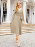 Bridesmaid Dress V-Back Waist Belt Mother of the Bride Wedding Guest SY28031