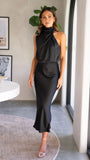 Elegant Sleeveless O-Neck Solid Maxi Evening Dress