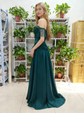 Lace Italian Satin Prom Dress Long Offer Shoulder Evening Party Dresses