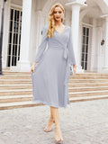 Bridesmaid Dress V-Back Waist Belt Mother of the Bride Wedding Guest SY28031
