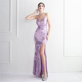 Floral Craft Beading Craft Imported Wool Dress Long Cocktail Slim Fit Evening Dress Elegant