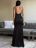 TARUXY Side Slits Slim Dresses For Women Birthday Elegant Bow Splice Sundress Ladies Sexy Backless Beach Women's Evening Dress