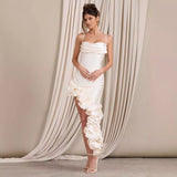 Luxury Pearl Strapless Bandage Prom Dress