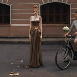 Vintage Sexy Boned Waist Strapless Prom Dress