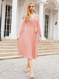 Bridesmaid Dress V-Back Waist Belt Mother of the Bride Wedding Guest SY28031