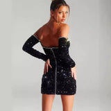 Elegant Embroidered Butterfly Crystal Chain Prom Dress