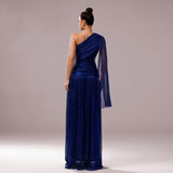 One-Shoulder Long Sleeve Slit Gown ¨C Elegant Evening Dress