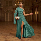 One-Shoulder Long Sleeve Slit Gown ¨C Elegant Evening Dress