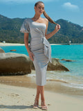 One Shoulder Slim Woven Evening Dress ¨C Summer Lady Sexy Party Dress