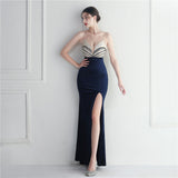 Korean Velvet Sequined Annual Party Long Evening Dress ¨C Social Glamour