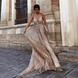 V-Neck Sling Long Dress Prom Dress