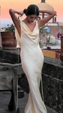 Sexy Backless Satin Sheath Prom Dress Long Evening Dress Y8280