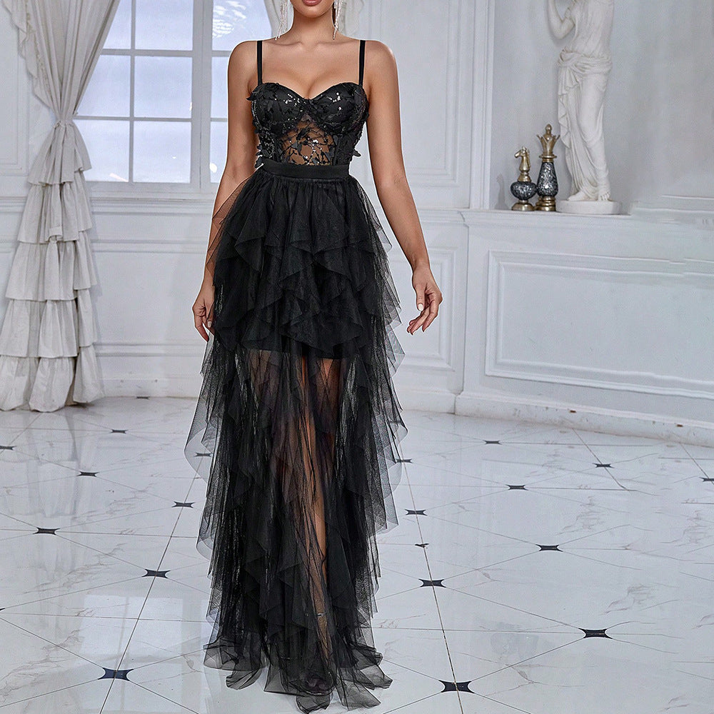 Spring Summer Women Clothing Sexy Dress Butterfly Sequin Stitching Mesh Evening Dress ¨C Shop Now!