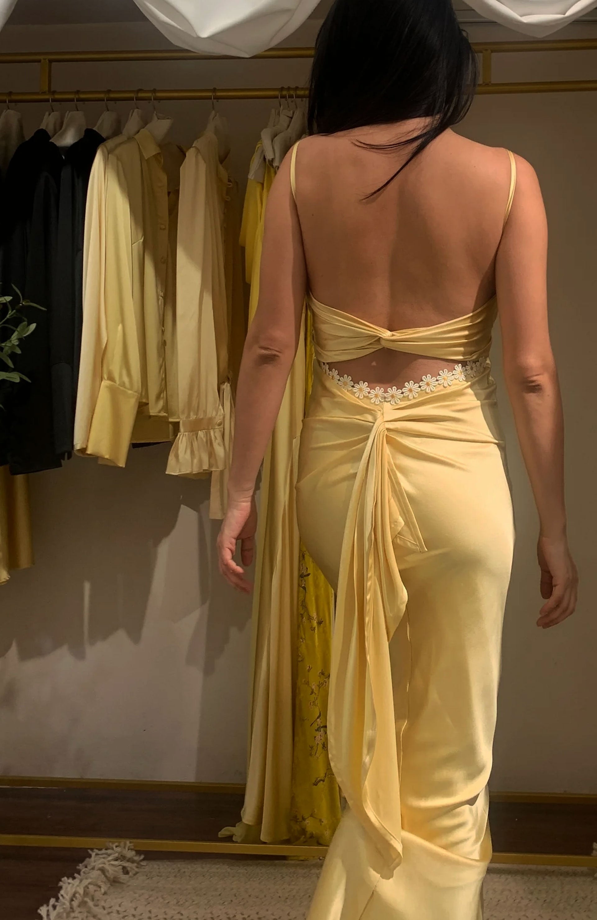 Daisy-Embroidered Cherie Gown