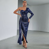 One Shoulder Hollow Out Cutout Dress with Tassel Sequin ¨C Sexy Party Evening Dress