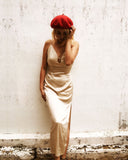 Champagne Mulberry Silk Slip Dress
