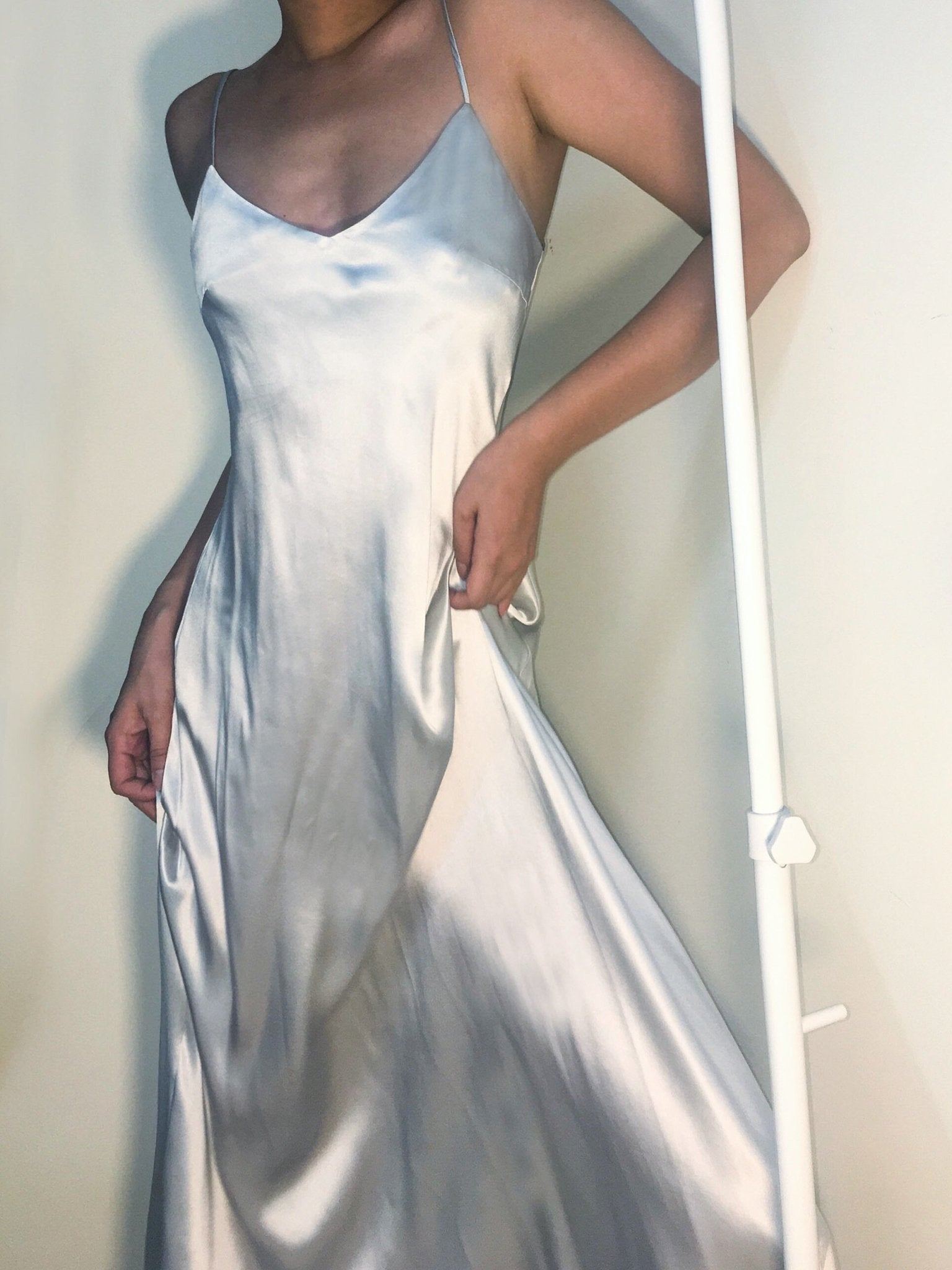 Deep Green V Neck Slip Dress