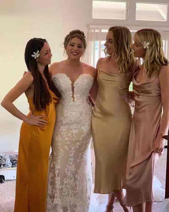 Draped Bronze Backless Mulberry Silk Cowl Neck Slip Dress