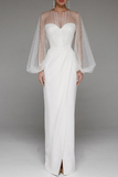 Celebrities Elegant Solid Slit Beading Mesh Strapless Evening Dress Dresses
