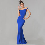 Women's Off Shoulder Maxi Evening Dress ¨C Elegant Formal Gown
