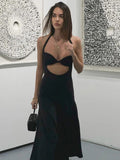 TARUXY Hollow Out Sexy Dress For Women 2024 New Backless Slim Sleeveless Sundress Femme Party Sexy Bandage Evening Dress Woman