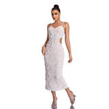 V-Neck Cutout Sequin Beaded Gown ¨C Glamorous Evening Dress