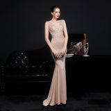 Full Lace European Diamond Toast Bride Fishtail Evening Dress