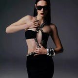 Vintage Gothic Strapless Bodycon Beaded Prom Dress