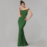 Women's Off Shoulder Maxi Evening Dress ¨C Elegant Formal Gown