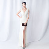 Heavy Industry Organza Wedding Dinner Annual Meeting Satin Evening Dress