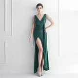 Handmade Beaded Socialite Car Model Long Evening Dress for Dinner Performance