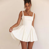 Summer Rain Backless Lace up Bow Evening Dress