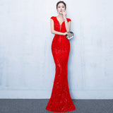 Banquet Evening Dress: Elegant Slim-Fit Fish Tail for Women, Perfect for Autumn/Winter Annual Meetings