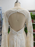 Vintage Lace Applique Evening Dress A Line Long Prom Dress Y8371