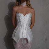 Vintage Floral Embellished Bandage Prom Dress