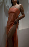 100% Mulberry Silk Laleh Strapless Gown