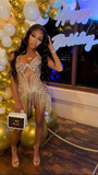 Sparkly 22nd Birthday Party Dress Sexy Homecoming Dress with Tassel Y2329