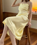 Butter Yellow Mulberry Silk Slip Dress