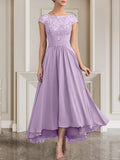 A-line Scoop Floor-Length Lace Chiffon Mother of the Bride Dress With Sequins