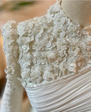 Muslim Wedding Dress Long Sleeves With Pearls Chiffon Appliques Long Pleated Bridal Gowns Y6727