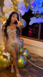 Sparkly 22nd Birthday Party Dress Sexy Homecoming Dress with Tassel Y2329