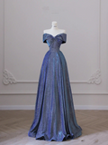 Glitter Off the Shoulder Long Prom Dresses Off Shoulder Long Formal Evening Dresses Y4365